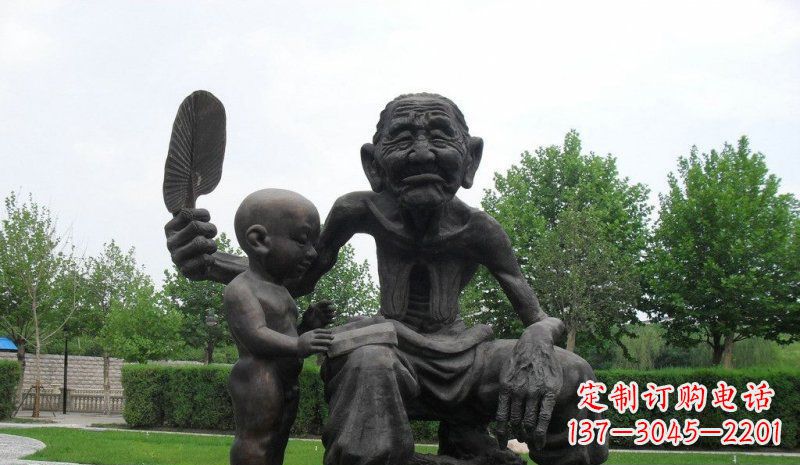 泰安温馨老人铜雕