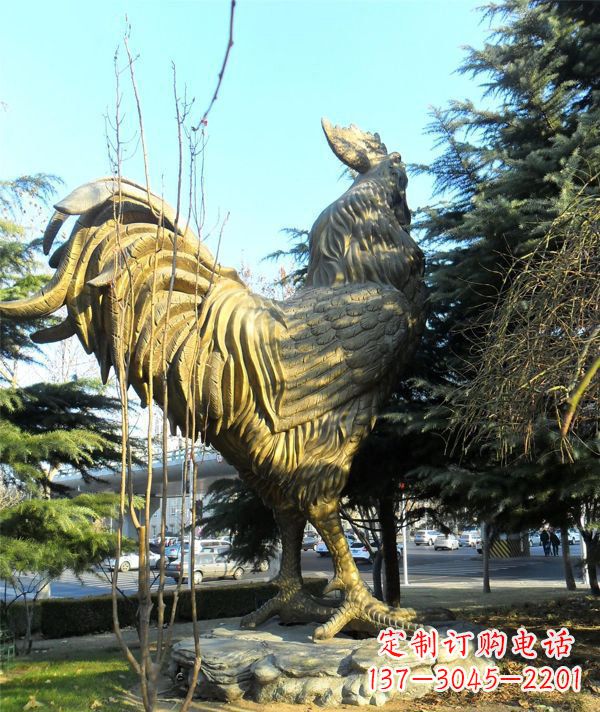 泰安艺术级公鸡大型铜雕