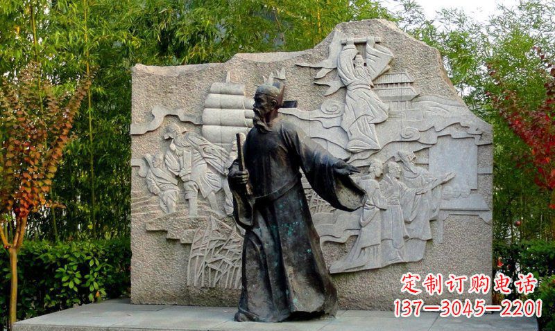 泰安海瑞古代名人铜雕领雕塑定制