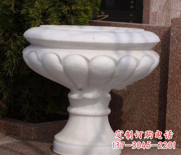 泰安公园汉白玉花盆石雕