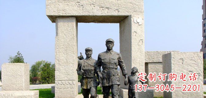 泰安纪念红军的铜雕制品
