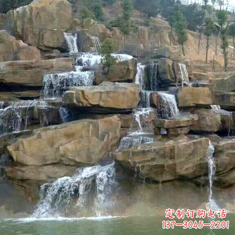 泰安中领雕塑公园假山流水景观雕塑