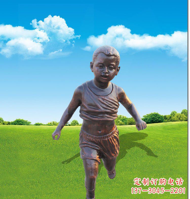 泰安优雅玻璃钢仿铜儿童雕塑