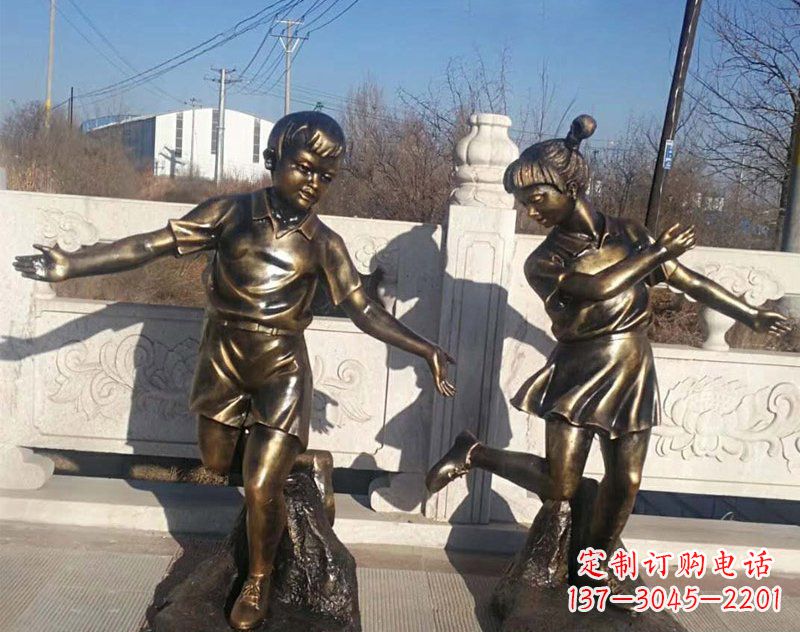 泰安新颖花篮儿童铜雕