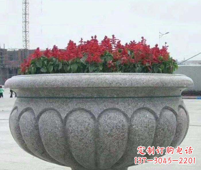 泰安精美大理石花盆雕塑