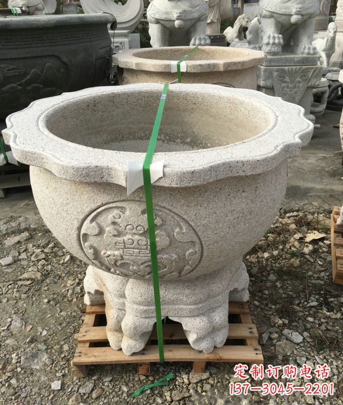 泰安高品质大理石水缸雕塑