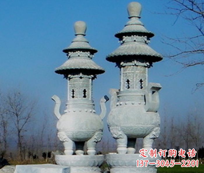 泰安公园景观仿古石雕香炉