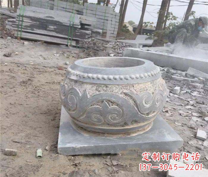 泰安古典风格的仿古石水缸雕塑