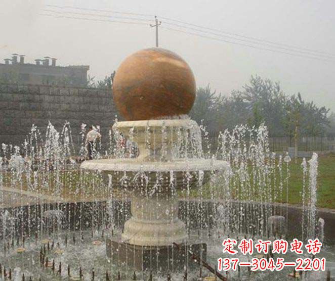 泰安艺术品级风水球喷泉石雕