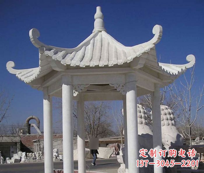 泰安汉白玉凉亭石雕