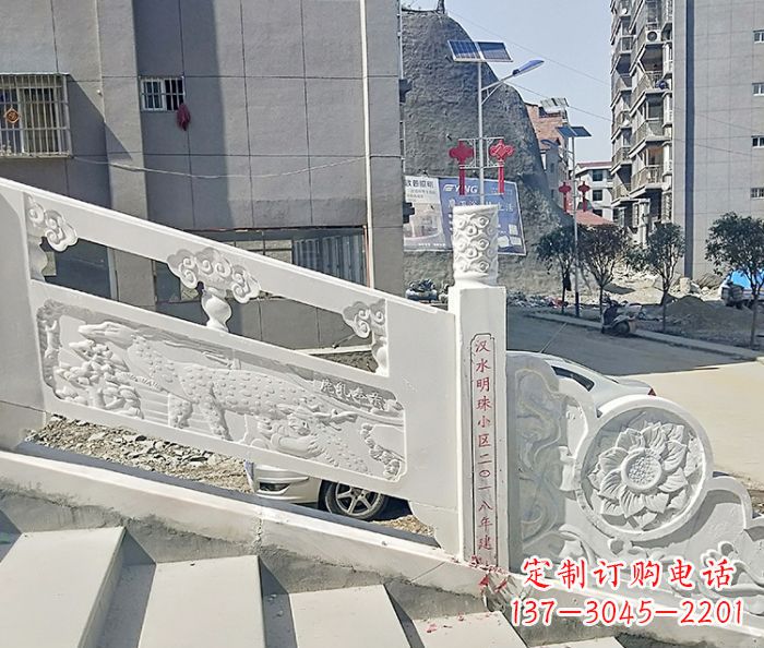 泰安汉白玉石雕栏板,唯美园林装饰