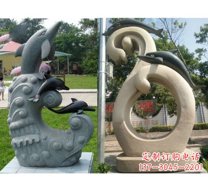 泰安海豚雕塑，让你的公园景观更加优美缤纷