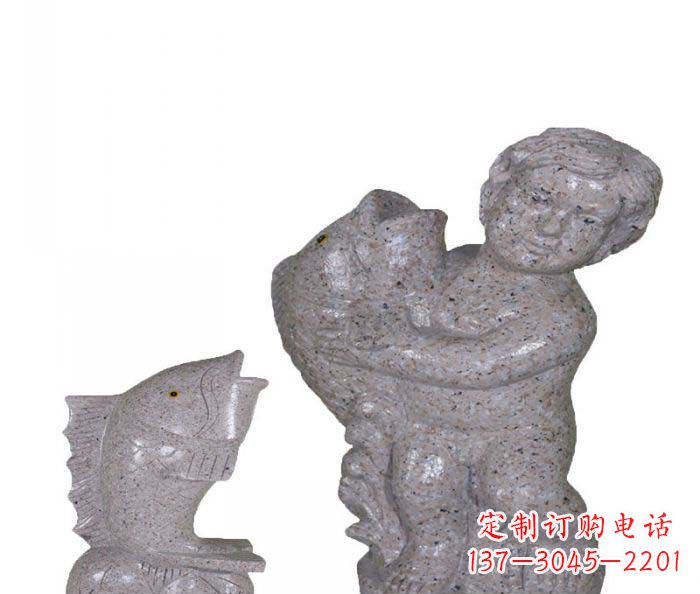 泰安飘洒雕塑——公园景观石雕鱼喷泉