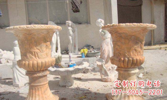 泰安红花盆石雕艺术雕塑