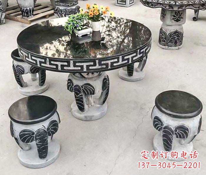 泰安公园景观圆形石桌凳
