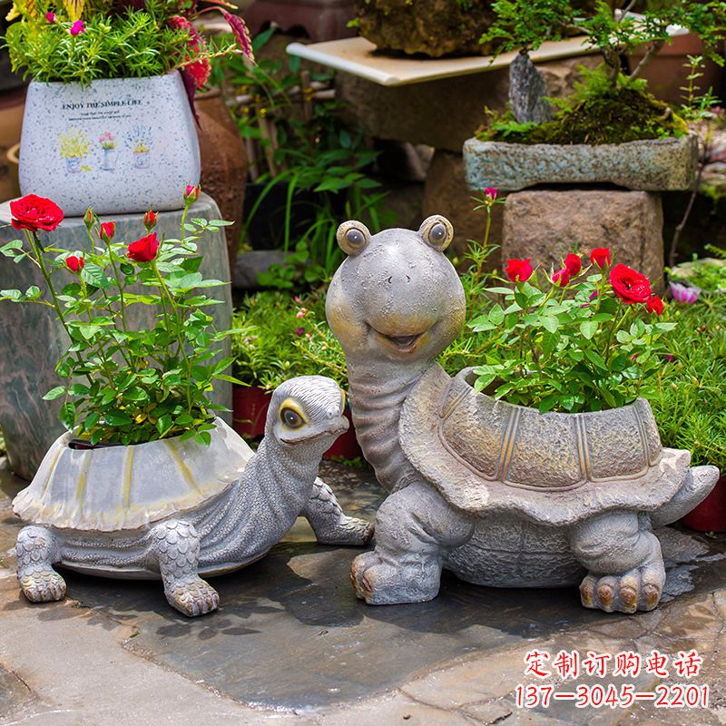 泰安铸铁乌龟花盆雕塑