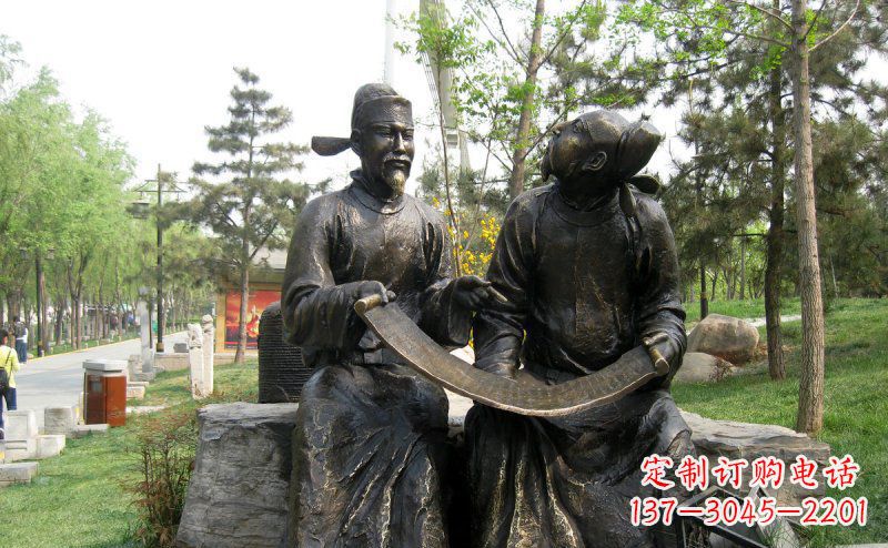 泰安传承经典,定制古典唐代人物小品铜雕