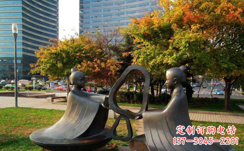 泰安公园孔融让梨景观铜雕 (2)