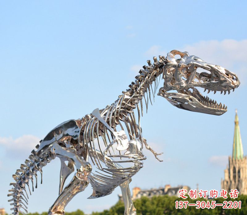 泰安公园恐龙雕塑不锈钢