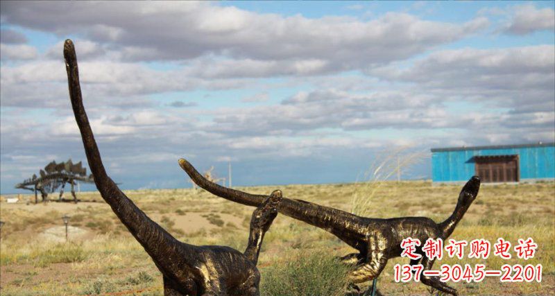 泰安公园恐龙动物铜雕 (2)