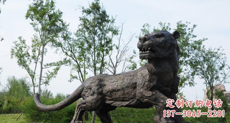 泰安公园老虎动物铜雕 (4)