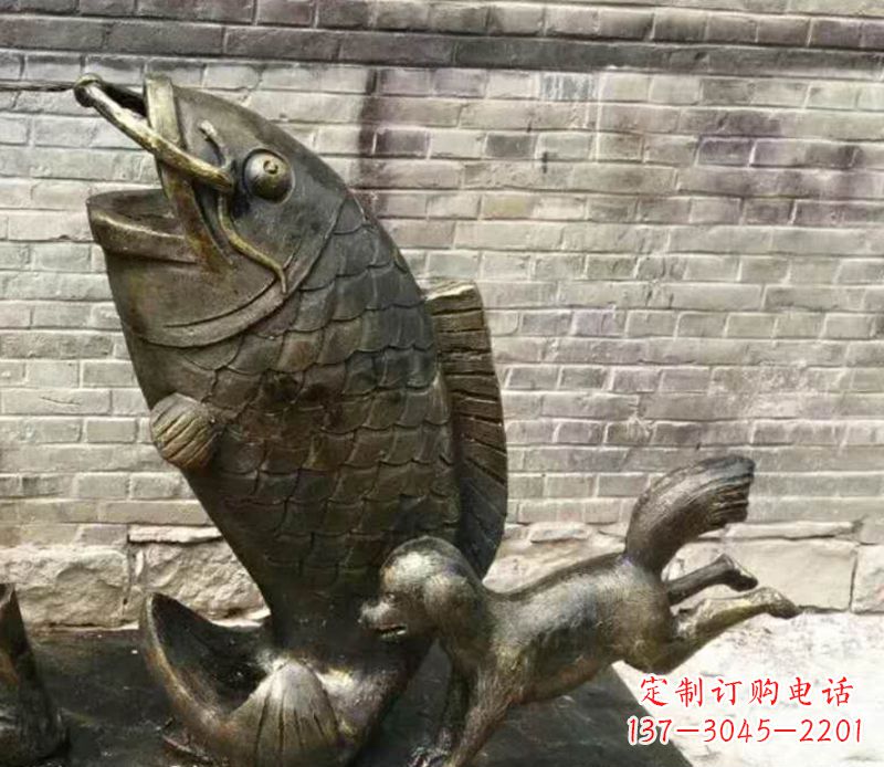 泰安优雅艺术的鲤鱼铜雕