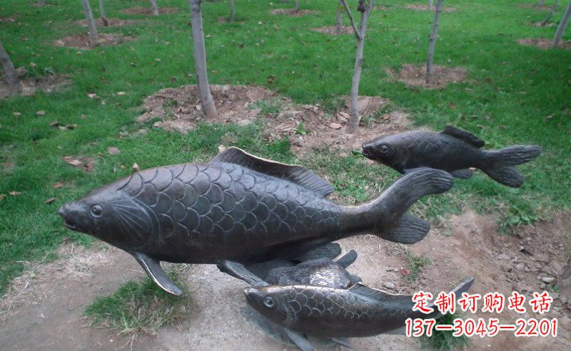 泰安艺术记忆——公园装饰铜雕鲤鱼