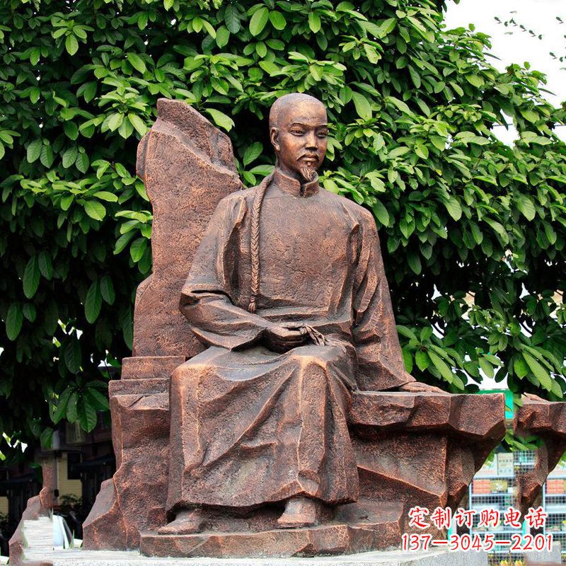 泰安清朝名人叶天士纯铜雕像
