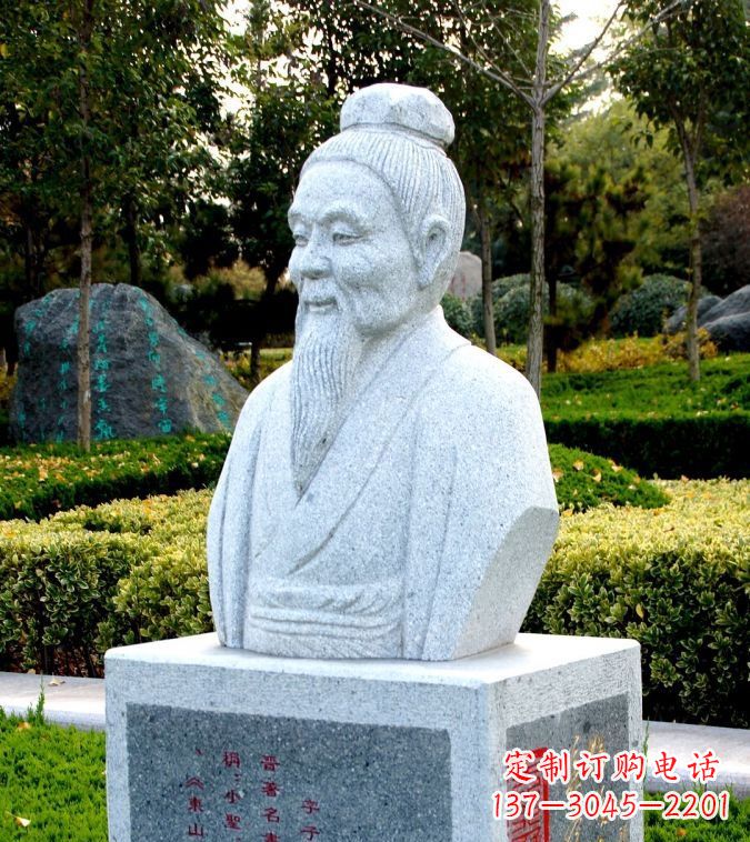 泰安以历史名人头像捕捉历史文脉——由中领雕塑定制的王献之石雕头像