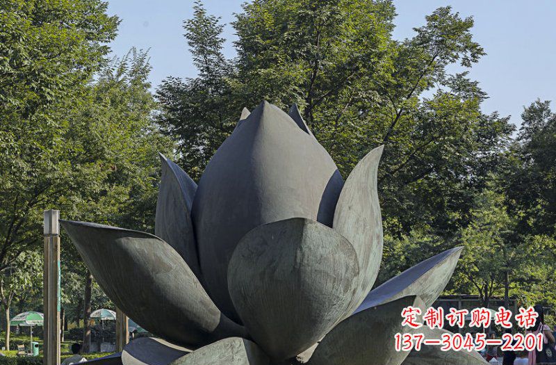 泰安公园莲花景观铜雕