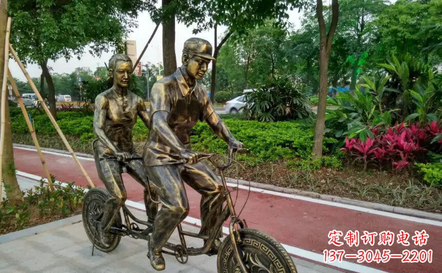泰安集休闲、健身、艺术於一体的自行车雕塑
