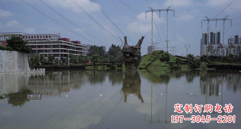泰安公园龙头景观铜雕