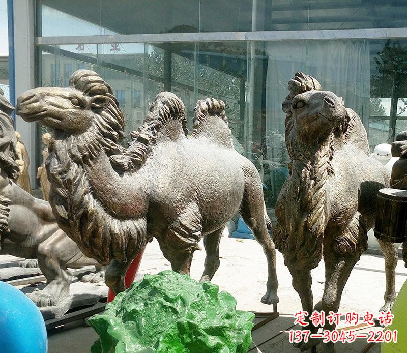 泰安公园骆驼动物铜雕 (2)