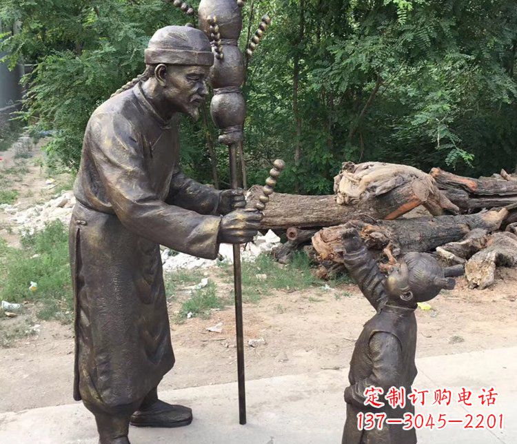 泰安温馨传情,情意绵绵——铜质葫芦雕塑