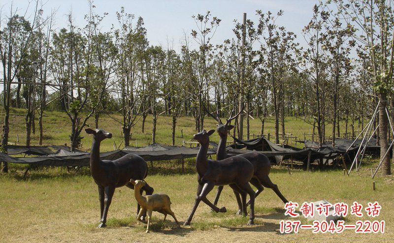 泰安优雅雕塑-梅花鹿铜雕