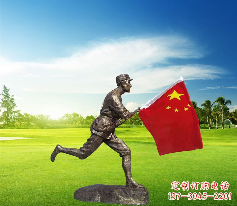 泰安精美国旗铜雕