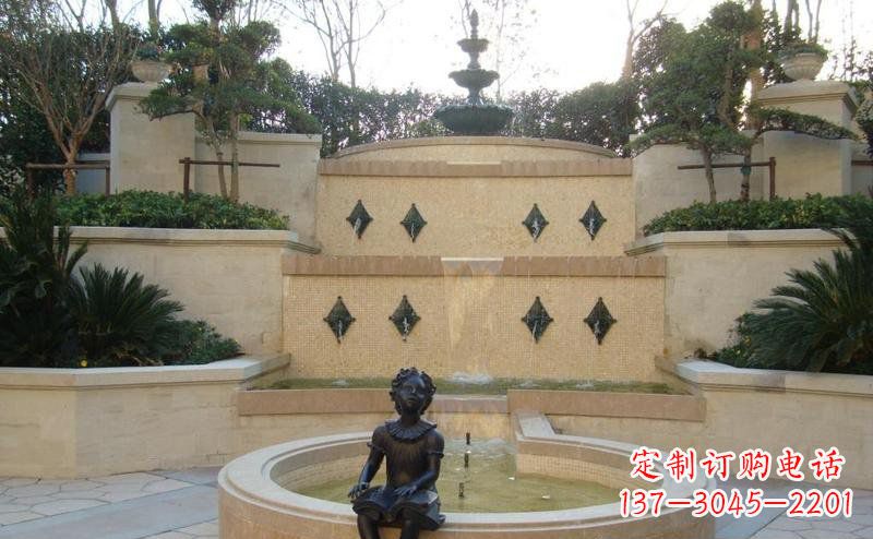 泰安西方风尚小女孩铜雕