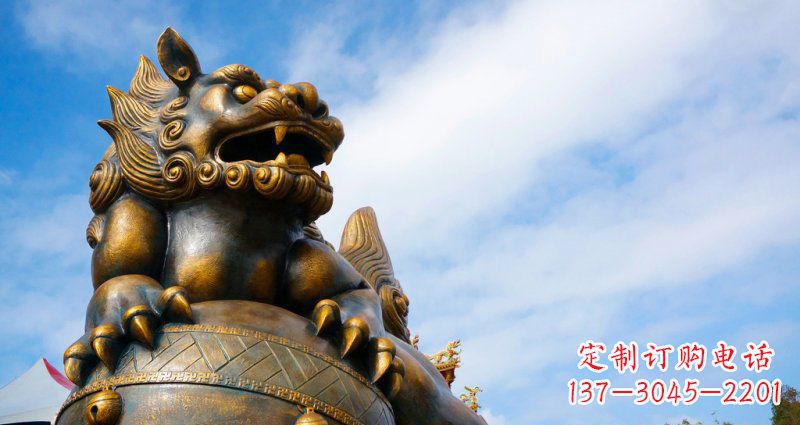 泰安大型铜雕狮子景观装置