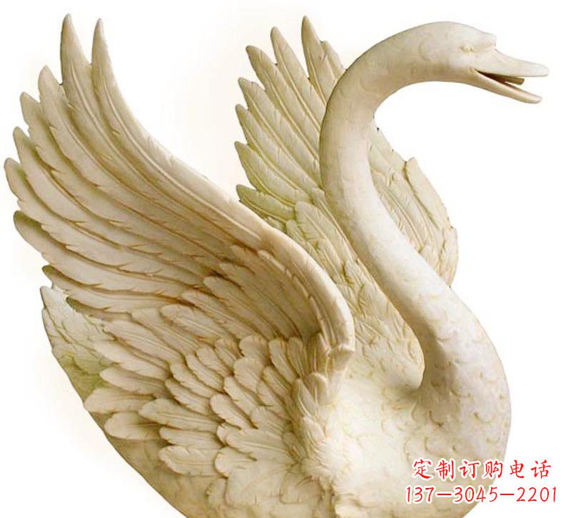泰安公园喷水天鹅石雕
