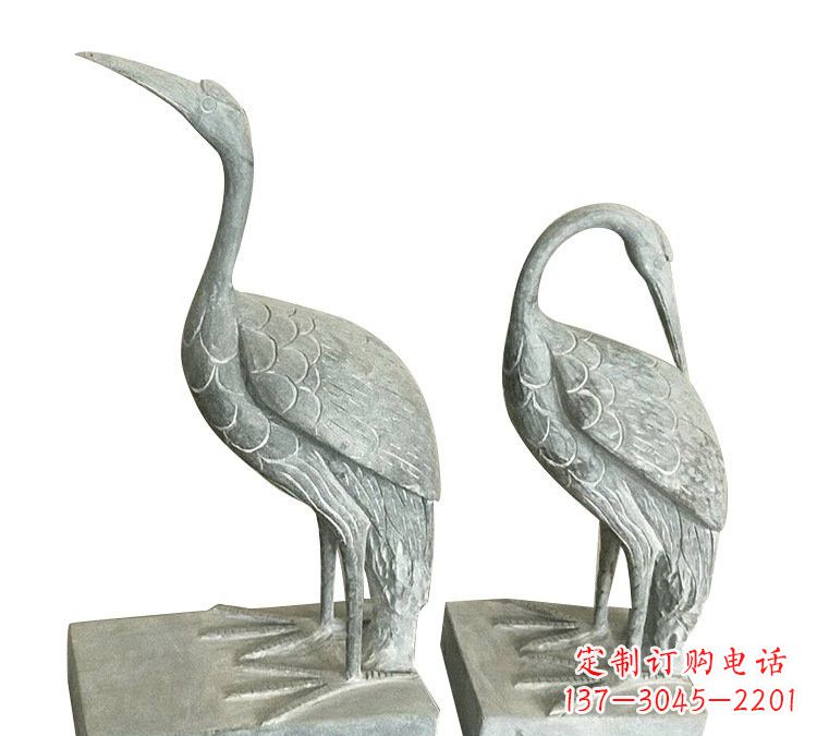 泰安完美纯手工雕刻青石仿古丹顶鹤石雕