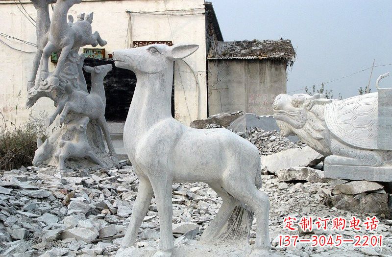 泰安青石仿古小鹿雕塑,精美优雅