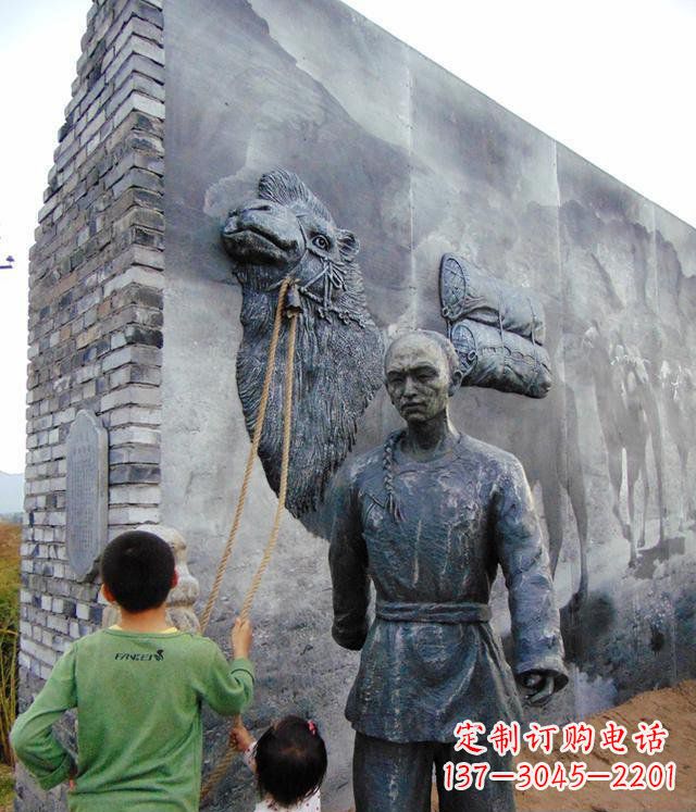 泰安清朝人物骆驼雕塑