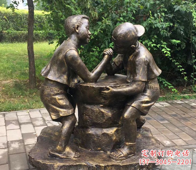 泰安童心盎然儿童铜雕