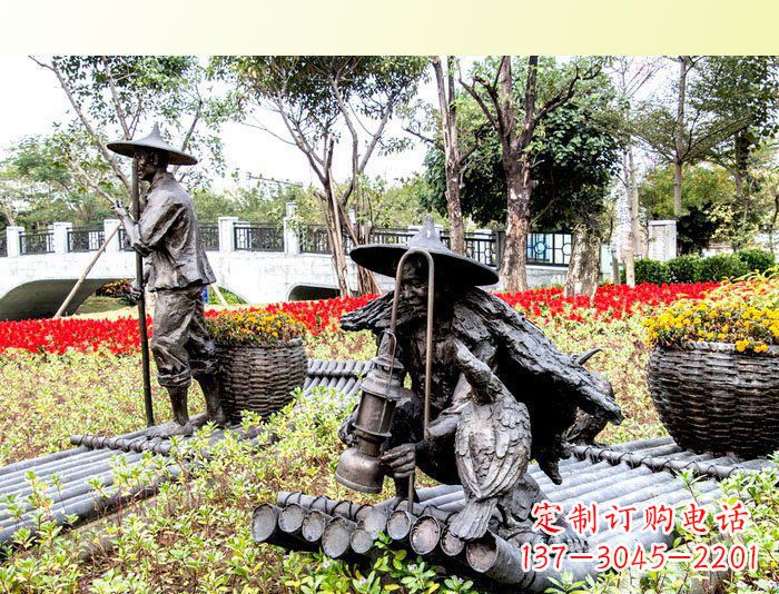 泰安把渔民的生活经历融入雕塑——公园人物渔夫铜雕塑