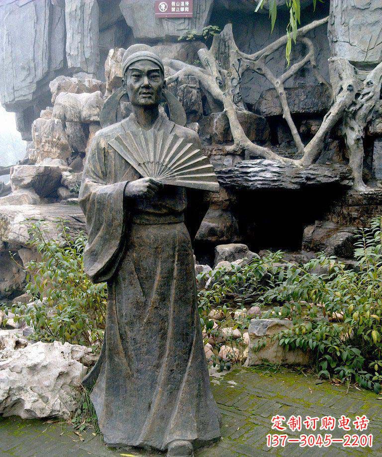 泰安公园诗人杜甫古代人物铜雕