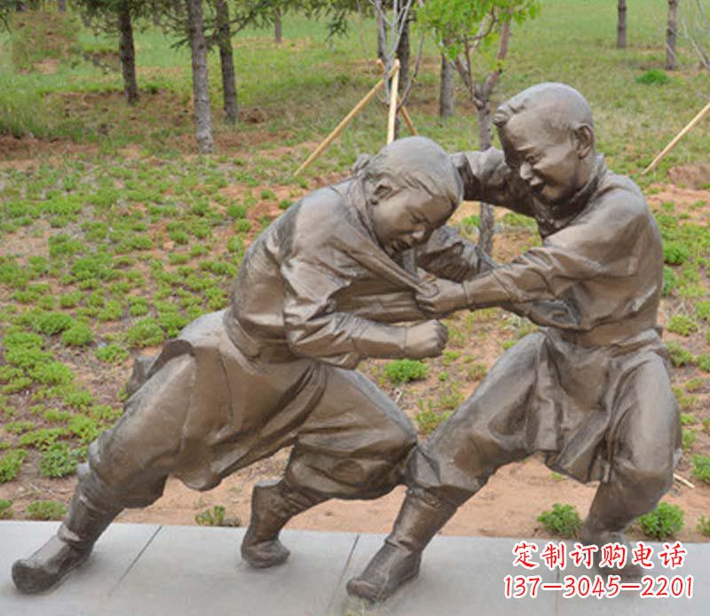 泰安精致雕塑小男孩铜雕
