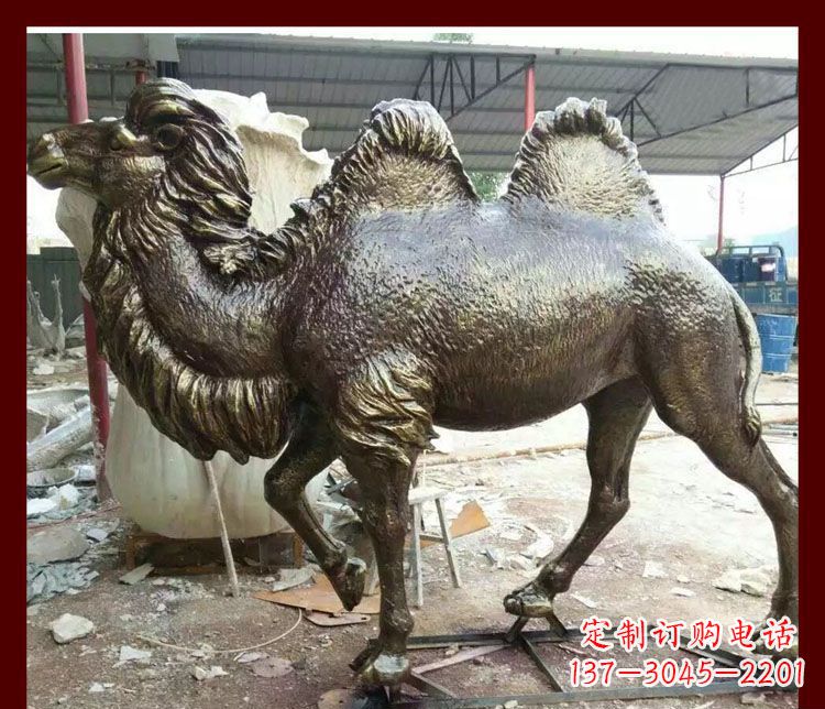 泰安双峰骆驼铜雕塑,精美绝伦