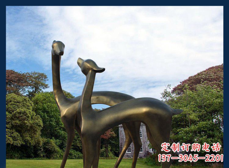 泰安公园铜雕金属小鹿动物雕塑