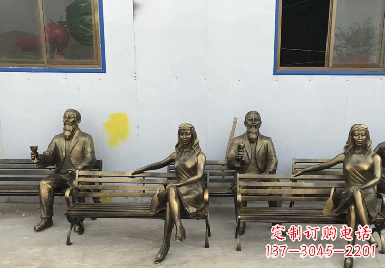 泰安唯美女性铜雕美女长椅