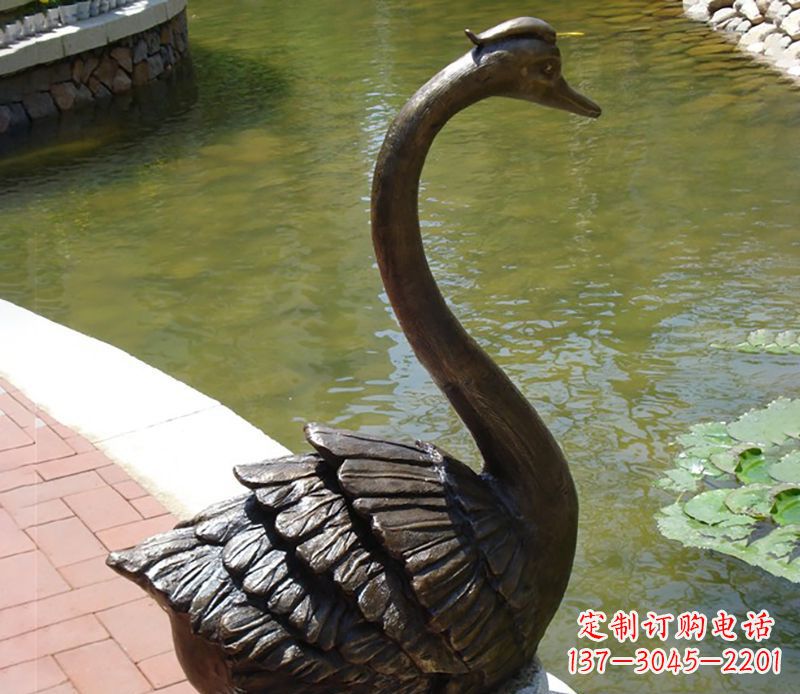 泰安公园装饰铜天鹅喷泉雕塑